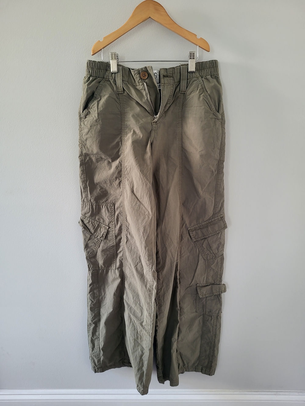 BDG Olive Cargo Wide-Leg Pants